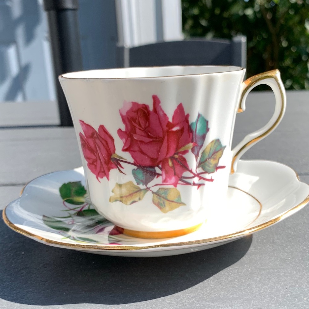 "Royal Imperial" fine bone china, teacup and saucer, numbered